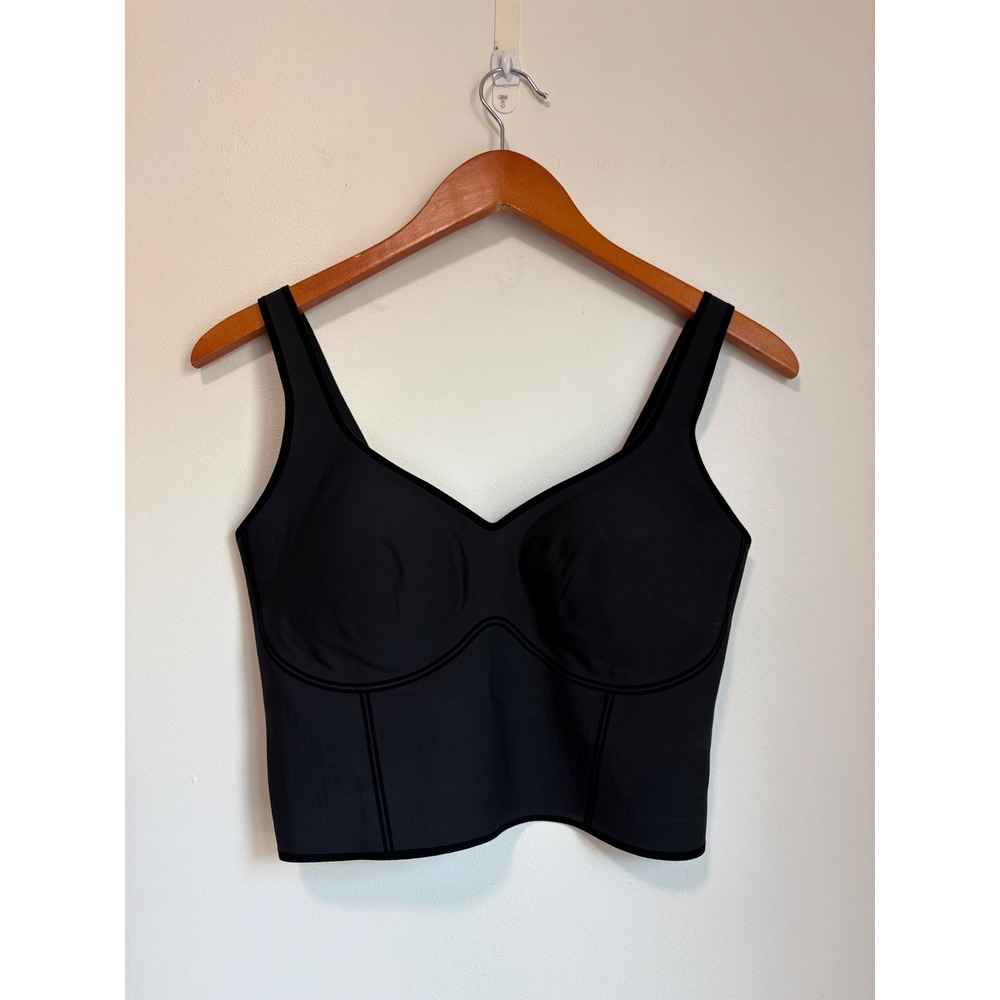 Fanka Body Sculpt Bra Tank Top Black Size Large Compression Corset Seam Detail